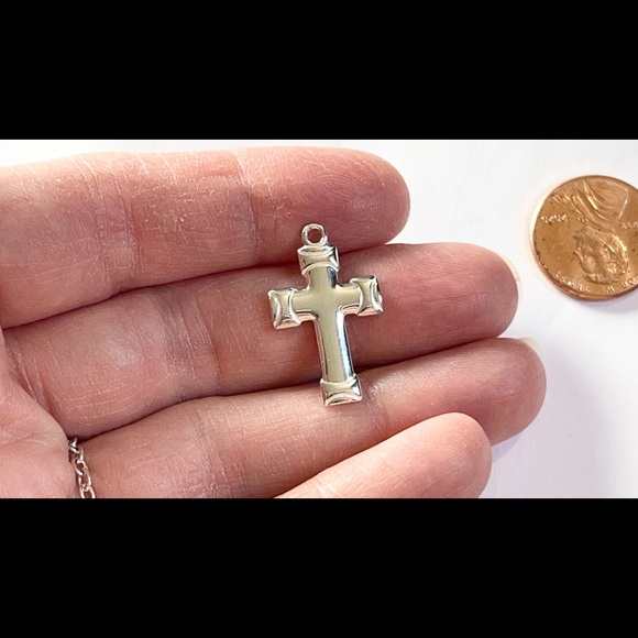 Sterling silver cross pendant charm NO chain just charm - Picture 5 of 6